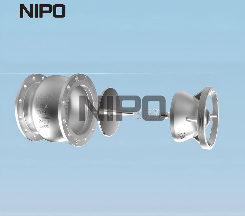 Clapet anti-retour &agrave; d&eacute;bit axial &agrave; faible chute de pression, conception simplifi&eacute;e