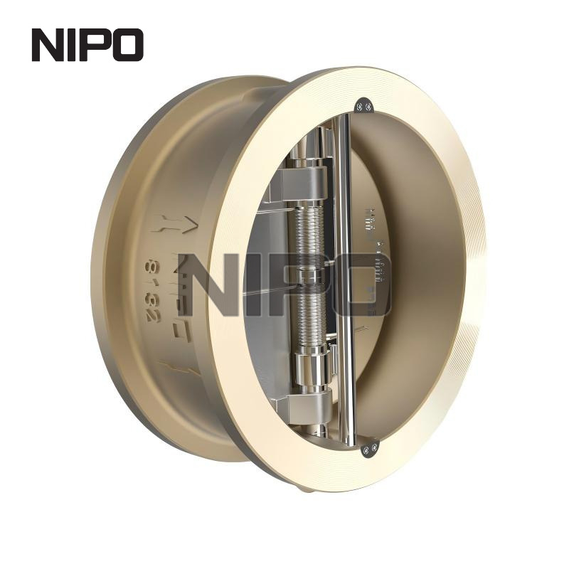 Clapet anti-retour à double disque en bronze d'aluminium de type sans retenue