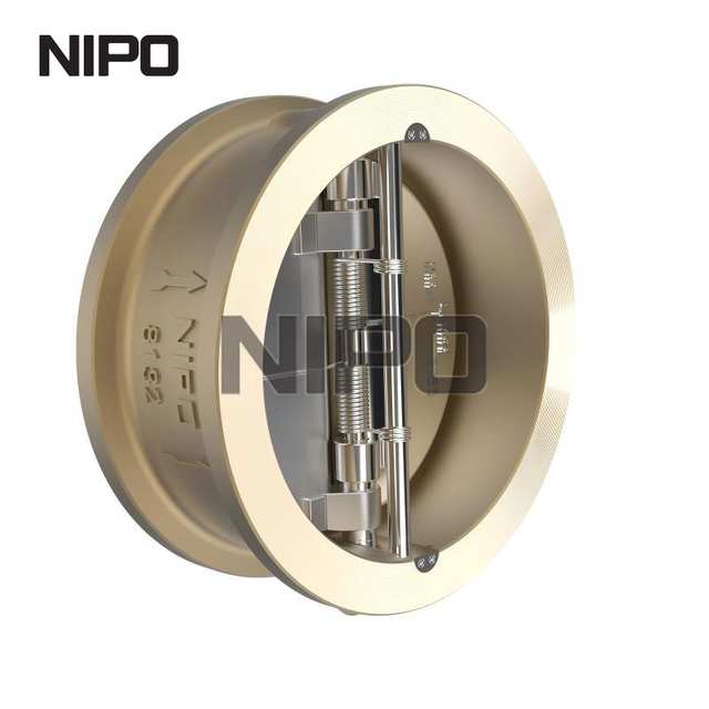 Clapet anti-retour à double disque de type pivotant sans retenue de plaquette C95800